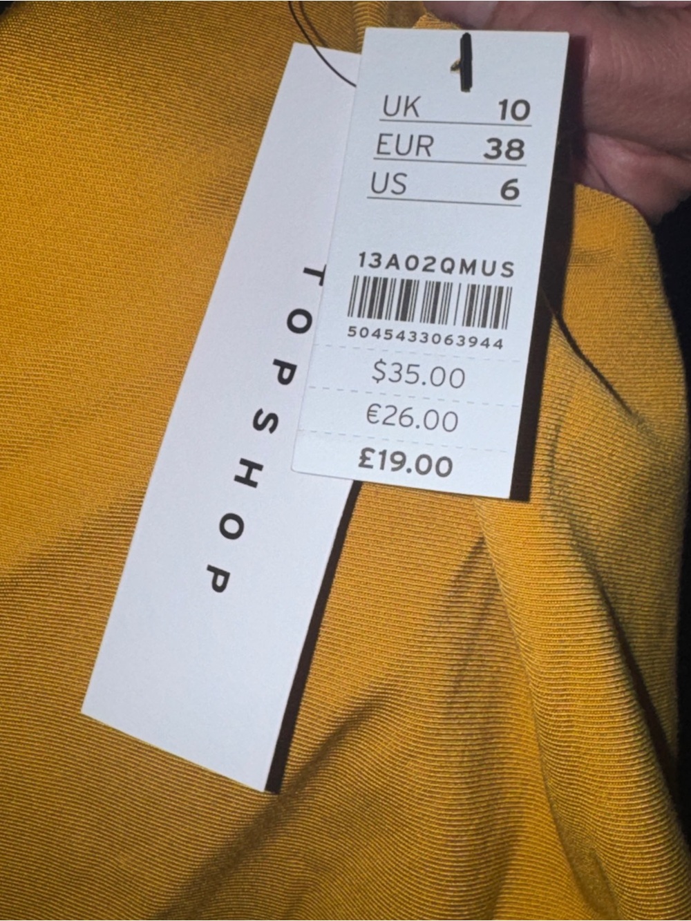 Topshop Yellow V-Neck Satin Cami with Strap Rings - Picture 3 of 3